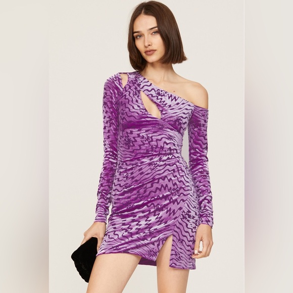 AFRM Purple One-Shoulder Dress - Picture 1 of 11